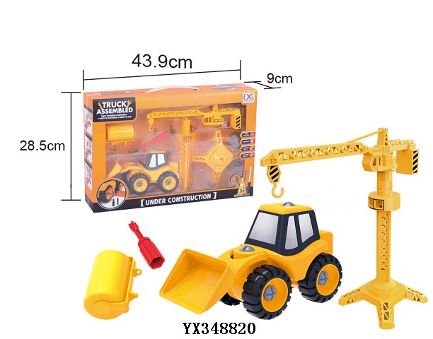 Assembly and disassembly of engineering truck with crane tower