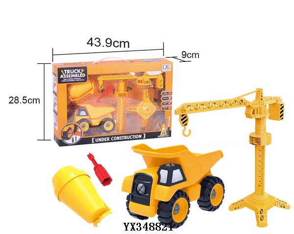 Assembly and disassembly of engineering truck with crane tower